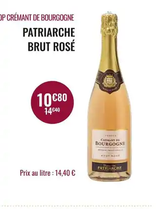Nicolas Aop crémant de bourgogne patriarche brut rosé offre