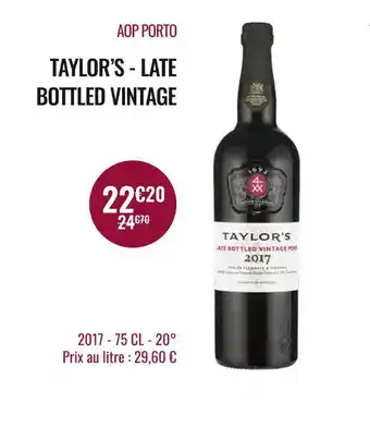 Nicolas Taylor’s aop porto - late bottled vintage offre