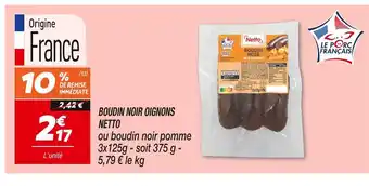 Netto Netto boudin noir oignons offre