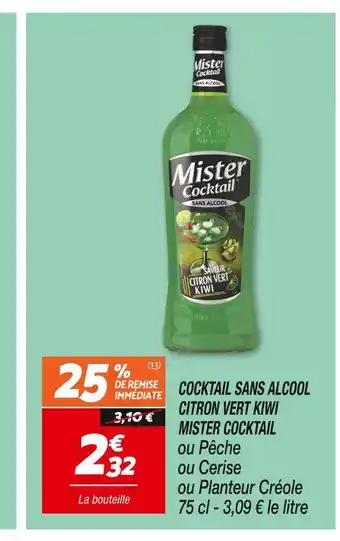 Netto Mister cocktail cocktail sans alcool citron vert kiwi offre