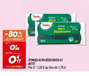 Netto Netto éponges ultra résistantes x3 offre