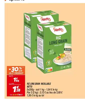 Netto Netto riz long grain incollable offre