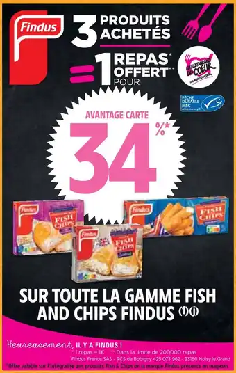 Intermarché Findus 34% en avantage carte sur toute la gamme fish and chips findus offre