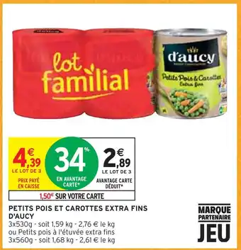 Intermarché D'aucy petits pois et carottes extra fins offre