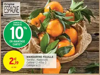 Intermarché Mandarine feuille offre
