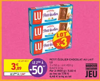 Intermarché Lu petit écolier chocolat au lait offre