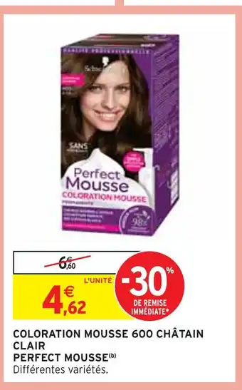 Perfect mousse coloration mousse 600 châtain clair(b)
