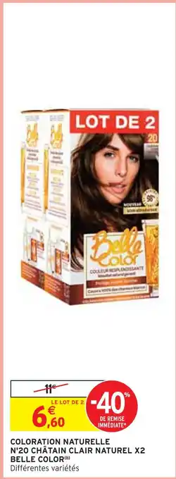 Intermarché Belle color coloration naturelle n'20 châtain clair naturel x2(b) offre