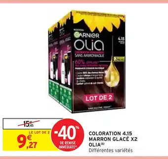 Intermarché Olia coloration 4.15 marron glacé x2(b) offre