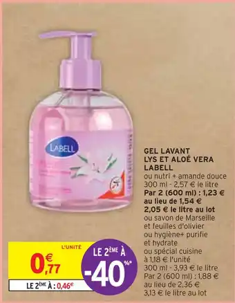 Intermarché Labell gel lavant lys et aloé vera offre
