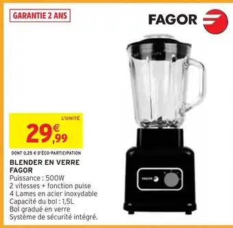 Intermarché Fagor blender en verre offre