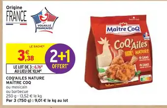Intermarché Maître coq coq'ailes nature offre