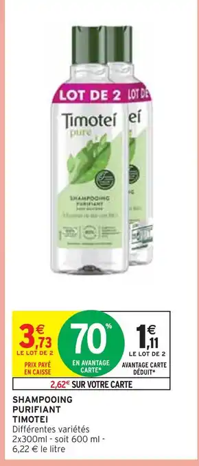 Intermarché Timotei shampooing purifiant offre