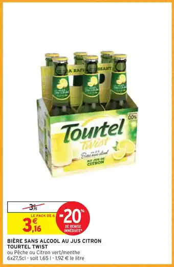 Intermarché Tourtel twist bière sans alcool au jus citron offre