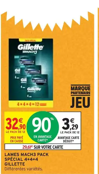 Intermarché Gillette lames mach3 pack spécial 4+4+4 offre