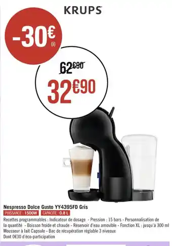 Nespresso Dolce Gusto YY4395FD Gris