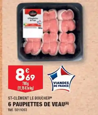 ALDI 6 PAUPIETTES DE VEAU offre