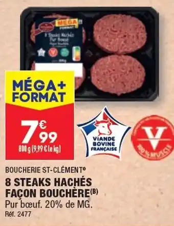 ALDI 8 STEAKS HACHÉS FAÇON BOUCHÈRE offre