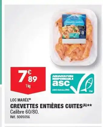 ALDI CREVETTES ENTIÈRES CUITES offre