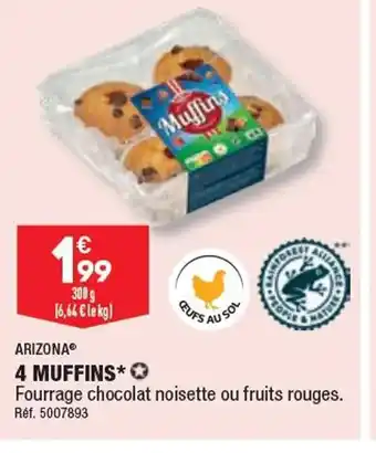 ALDI ARIZONA 4 MUFFINS offre