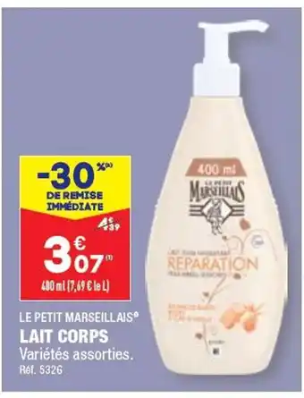 ALDI LE PETIT MARSEILLAIS LAIT CORPS offre