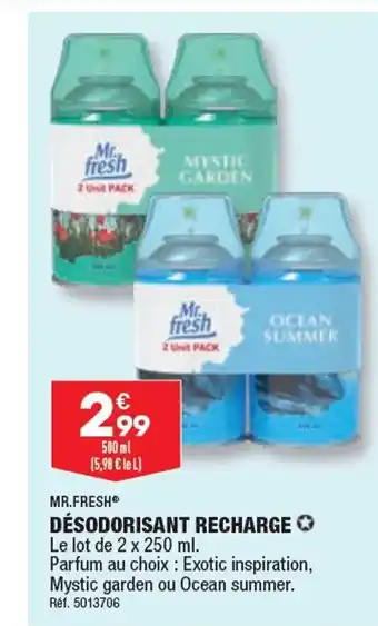 ALDI MR.FRESH DÉSODORISANT RECHARGE offre