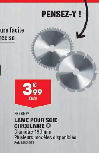 ALDI LAME POUR SCIE CIRCULAIRE offre