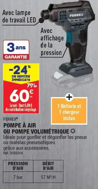 ALDI POMPE À AIR OU POMPE VOLUMÉTRIQUE offre