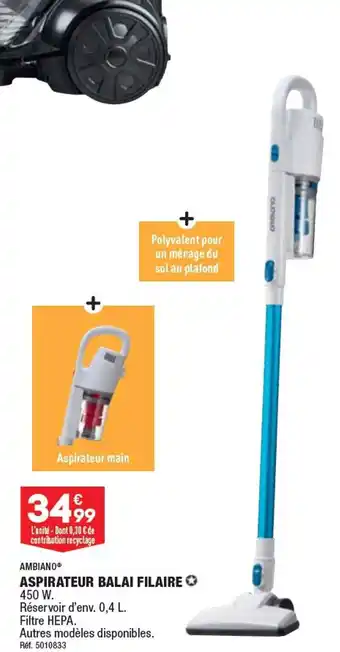 ALDI ASPIRATEUR BALAI FILAIRE offre