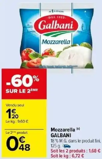 Carrefour Mozzarella GALBANI offre