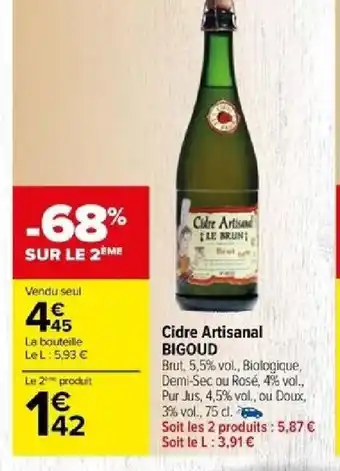 Carrefour Cidre Artisanal BIGOUD offre