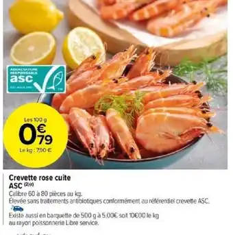 Carrefour Crevette rose cuite offre