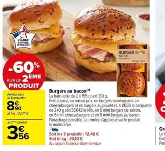 Carrefour Burgers au bacon offre