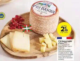 Carrefour P'tit Basque brebis d'Istara offre