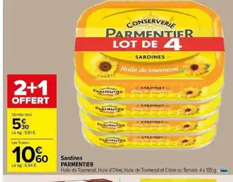 Carrefour Sardines PARMENTIER offre