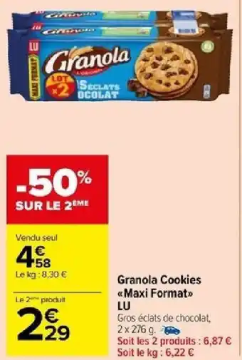 Carrefour Granola Cookies Maxi Format LU offre
