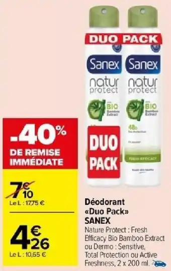 Carrefour Déodorant Duo Pack offre
