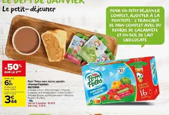 Carrefour Pom' Potes sans sucres ajoutés Format Familial MATERNE offre