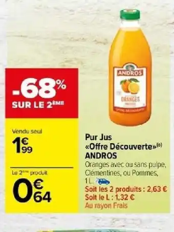 Carrefour Pur Jus Offre Découverte ANDROS offre