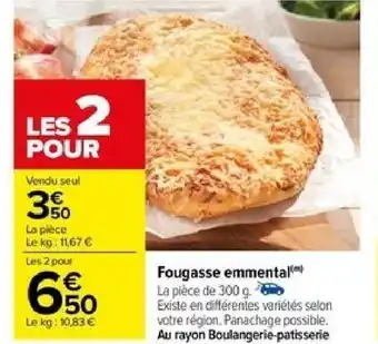 Carrefour Fougasse emmental offre