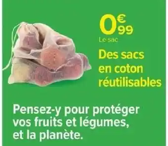 Carrefour Des sacs en coton réutilisables offre