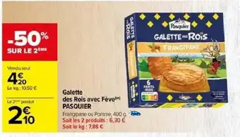 Carrefour Galette des Rois avec Fève PASQUIER offre