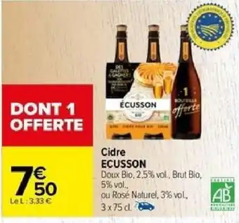 Carrefour Cidre ECUSSON offre