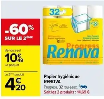 Carrefour Papier hygiénique RENOVA offre