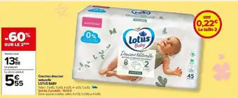 Carrefour Couches douceur naturelle LOTUS BABY offre