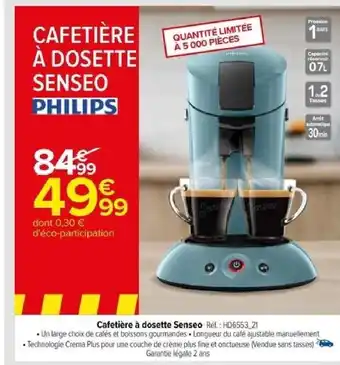 Carrefour Cafetière à dosette Senseo offre