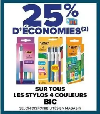 Carrefour SUR TOUS LES STYLOS 4 COULEURS BIC offre