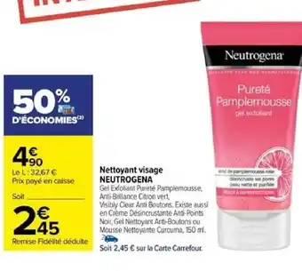 Carrefour Nettoyant visage NEUTROGENA offre