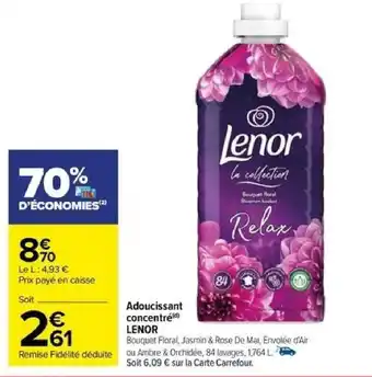 Carrefour Adoucissant concentré LENOR offre