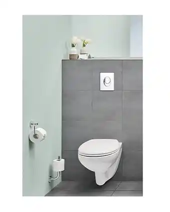 Brico Cash Grohe pack wc suspendu sans bride bau ceramic + abattant + plaque blanche + bâti grohe offre